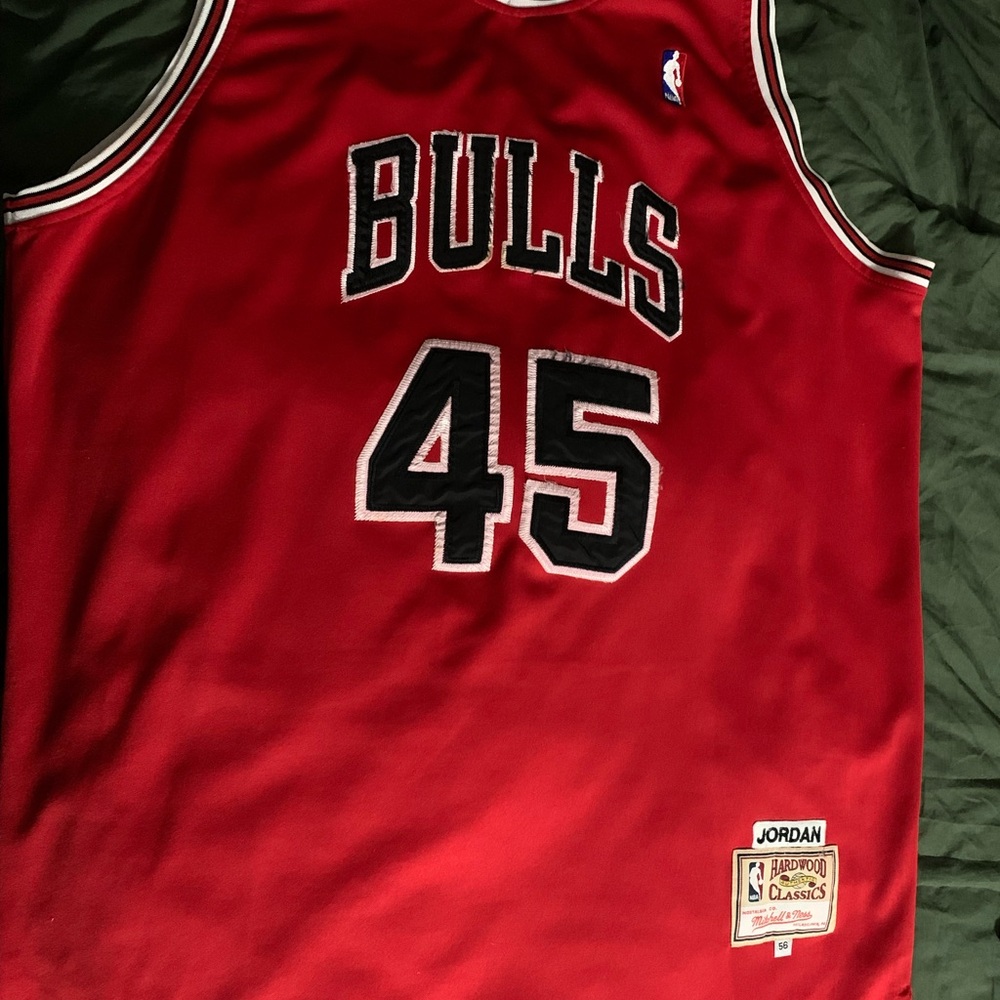 Red Chicago Bulls Michael Jordan Jersey with Number 45